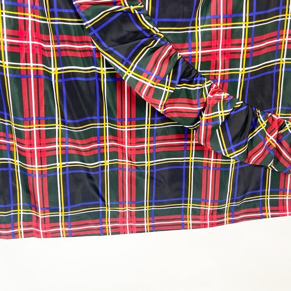J. Crew 6 NWT Womens Red Black Tartan Ruffle Tank Top Blouse - Picture 3 of 8
